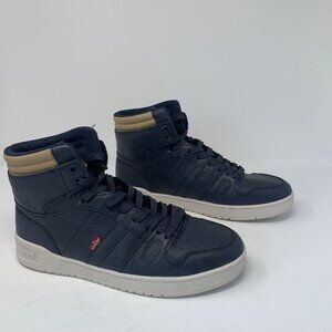 Levis Bi Hi Ivy 500-13205 Sneakers Mens 10 Navy Blue Leather Athletic Shoes 8131